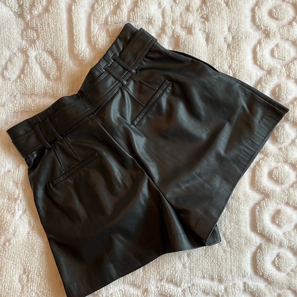 Zara Faux Leather Shorts - Picture 5 of 9